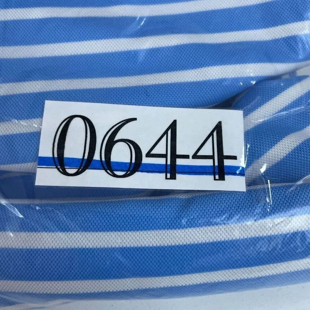 Nike Dri-Fit Mens Polo Shirt Blue & White Striped Size XL 0644